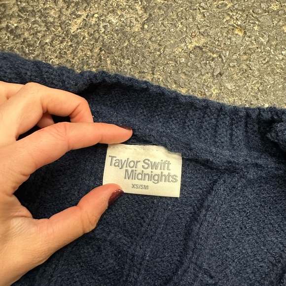 Taylor Swift Midnights Cardigan Cable Knit Button Up Blue Women’s Xs/sm Singer - Picture 4 of 7
